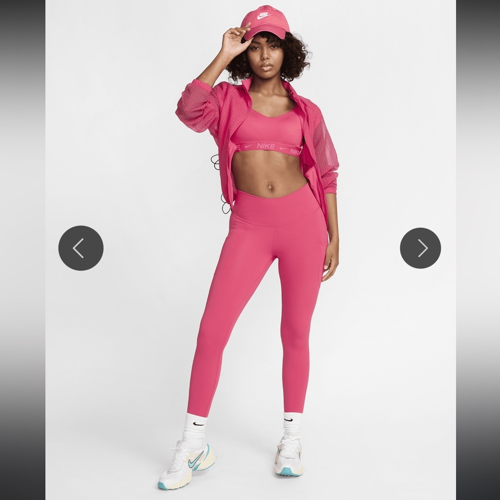 Nike One, Dri-Fit High-Waisted 7/8 Leggings with Pockets, ASTER PINK, Small